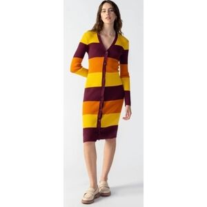 Sanctuary Longline Cardigan Multicolor Striped Long Sleeve Dress